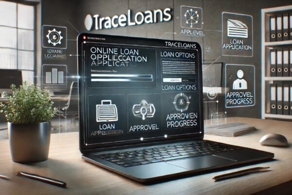 A seamless online loan application process with traceloans displayed on a laptop.